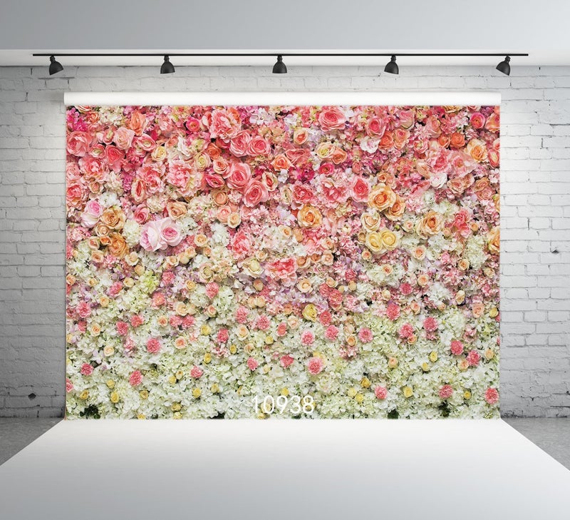 SJOLOON Floral Backdrop for Photography Valentine's Day Backdrops Spring Flower Background for Photographers Studio Props 10938(10x8FT) - Image 1